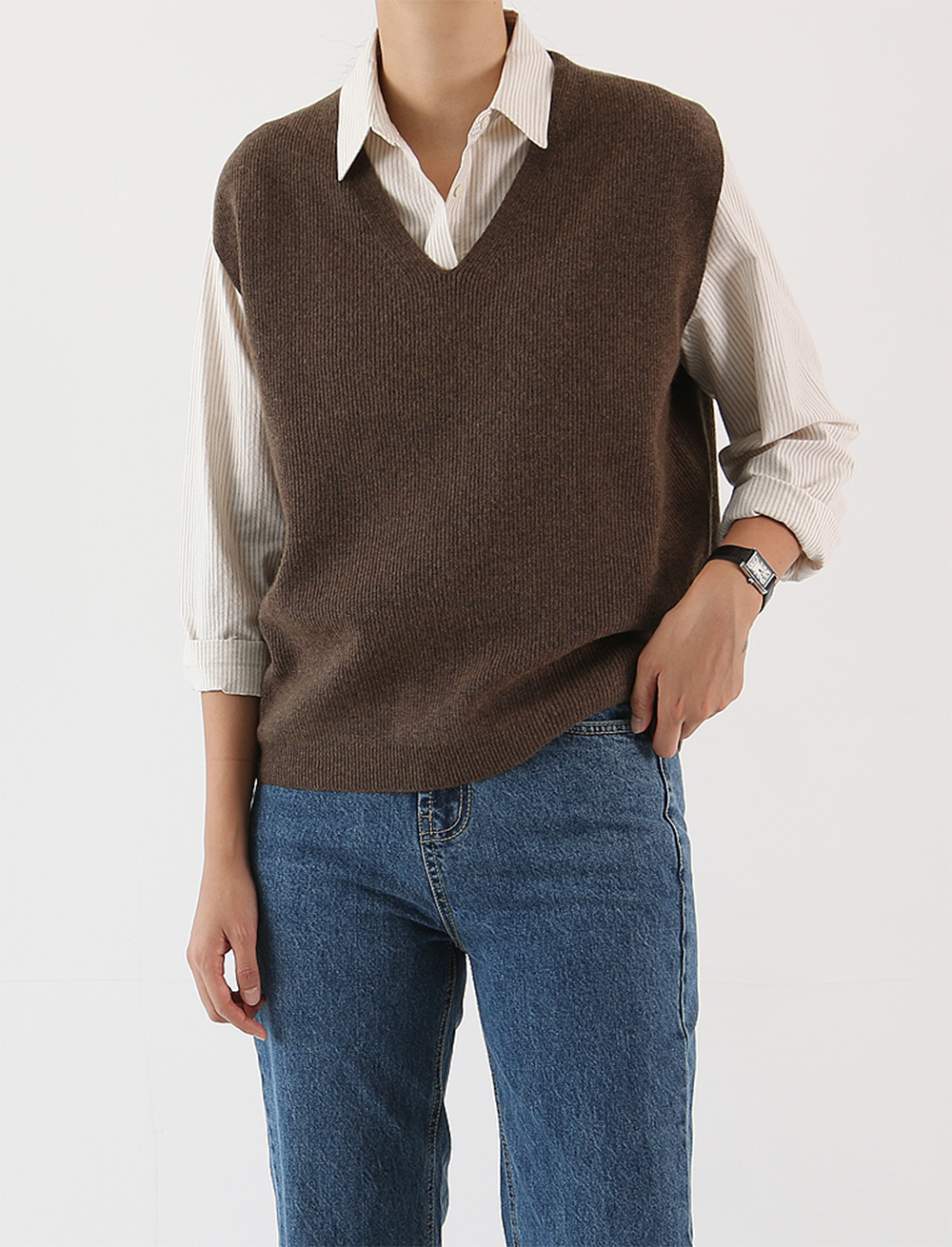 plat knit vest (4c)