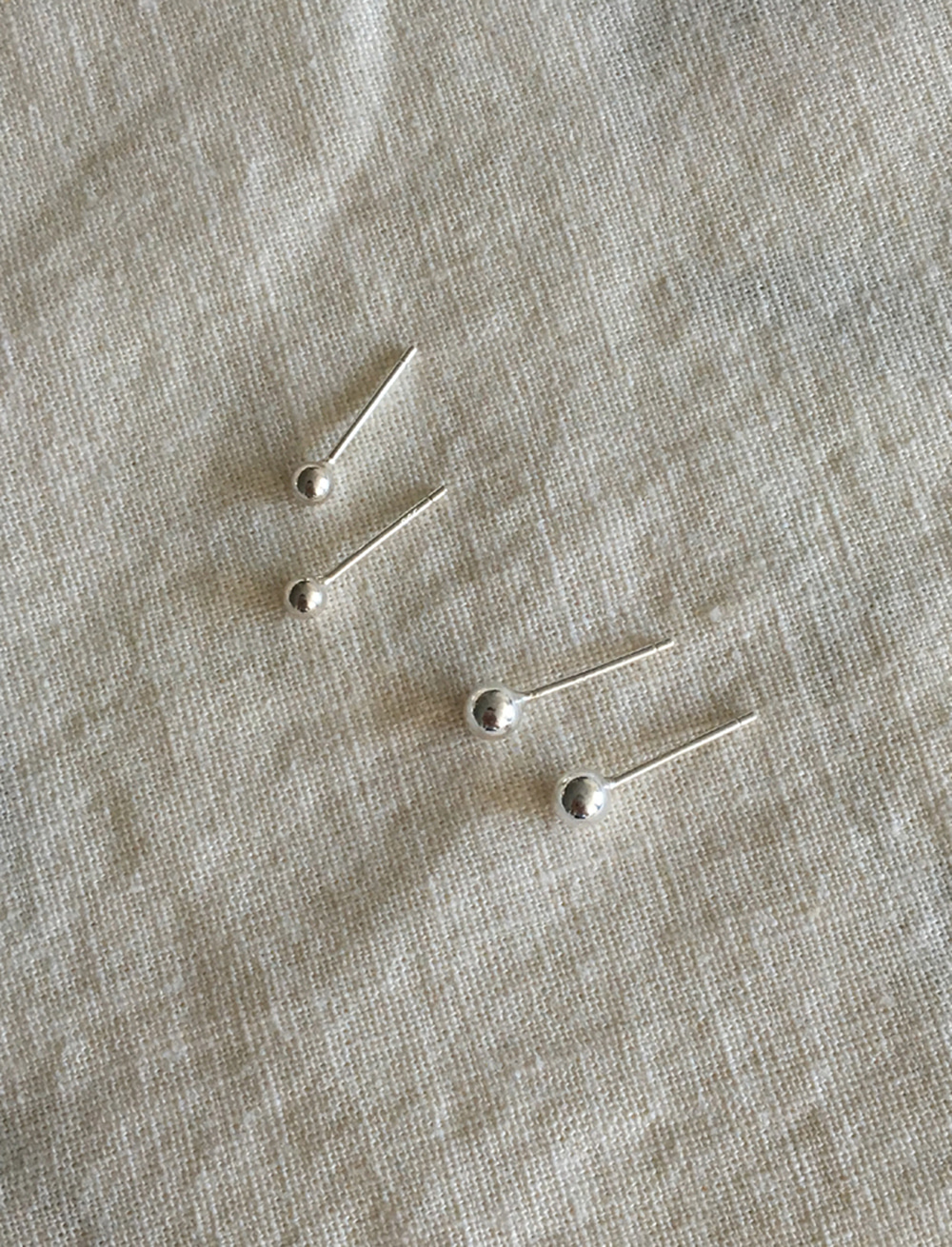 simple silver ball earring (2size)  기본 심플 은 볼 이어링