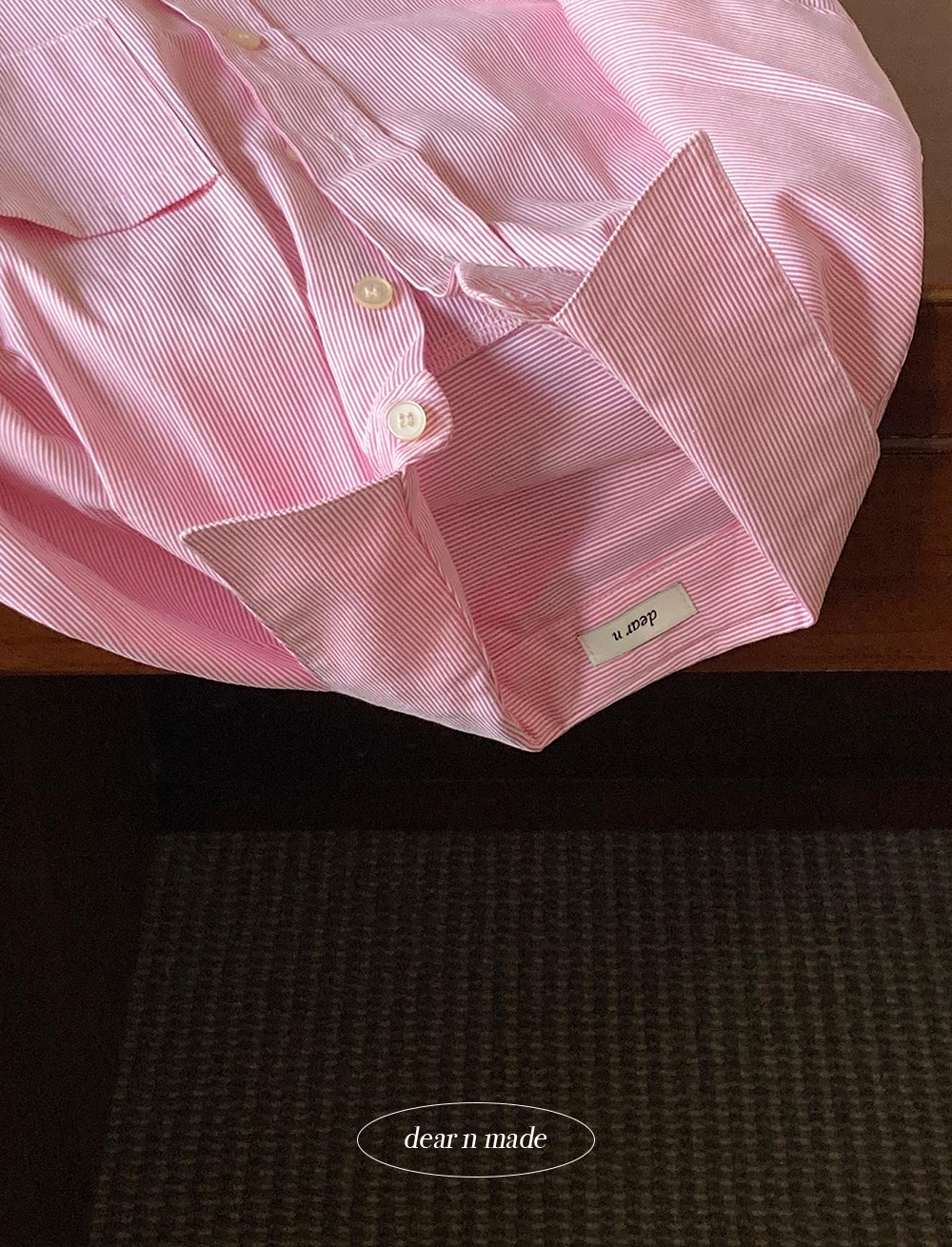 (디어엔 제작) 핑크 스트라이프 셔츠